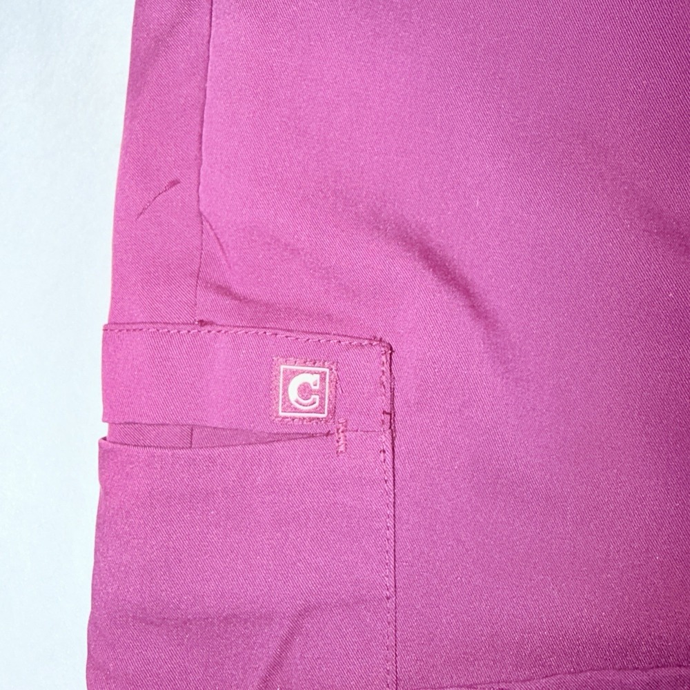 Cherokee Womens XL Petite Scrub Pants Wine Burgundy Cargo Straight Leg Stretch - Picture 4 of 13
